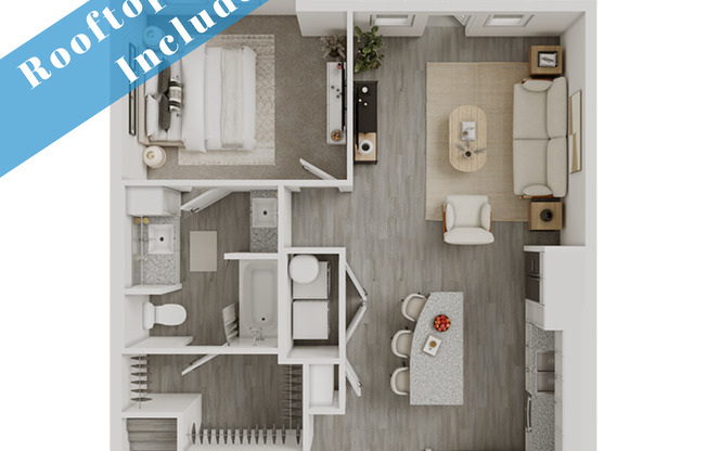 1 bed, 1 bath, 811 sqft, $1,950