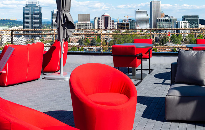 Amazing views from the rooftop deck at Portland Towers