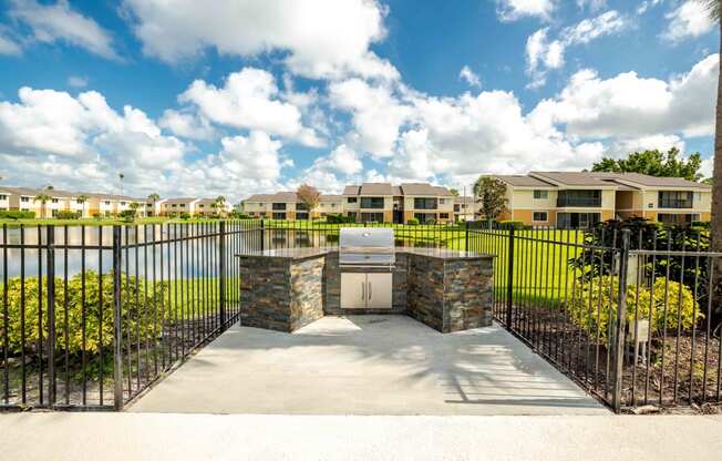 the preserve has a grill and a fence