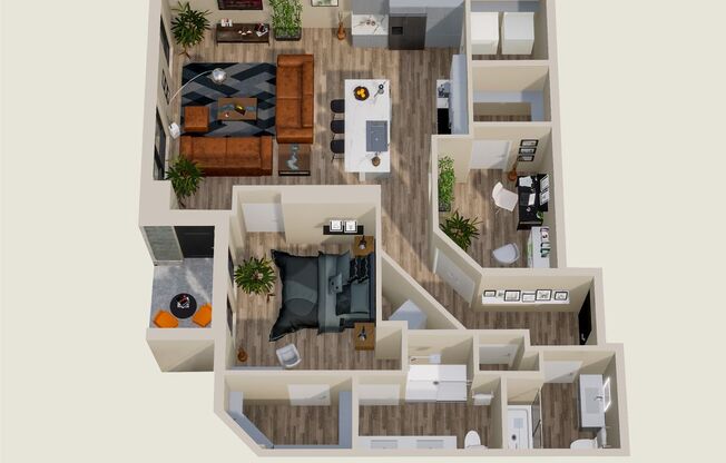 1 bed, 2 baths, 1,215 sqft, $3,650, Unit 100