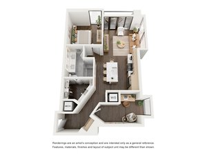 1 bed, 1 bath, 929 sqft, $4,330
