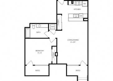 1 bed, 1 bath, 874 sqft, $2,164