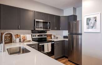 Stainless steel appliances at 15 Bank Apartments in White Plains, NY 10606