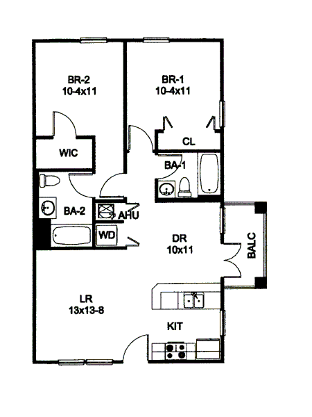 2 beds, 2 baths, $1,900, Unit Apt 207