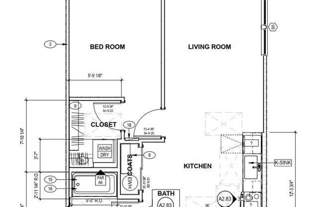 1 bed, 1 bath, 661 sqft, $1,690, Unit #412
