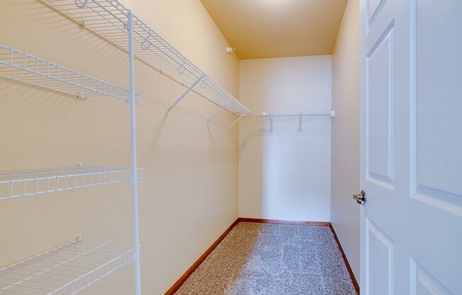 Walk-In Closet With Built-In Shelving