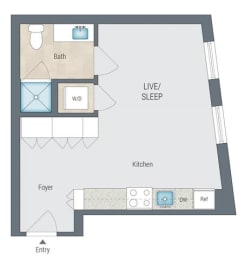 Studio, 1 bath, 396 sqft, $1,917