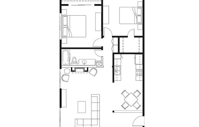 2 beds, 1 bath, 950 sqft, $2,892, Unit 323