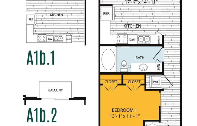 1 bed, 1 bath, 613 sqft, $1,760
