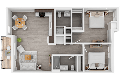 2 beds, 2 baths, 880 sqft, $1,826