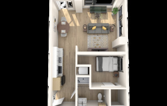 1 bed, 1 bath, 630 sqft, $1,977, Unit 104