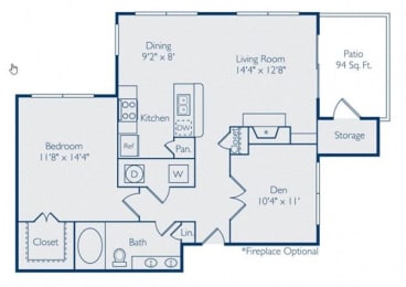 1 bed, 1 bath, 912 sqft, $1,778