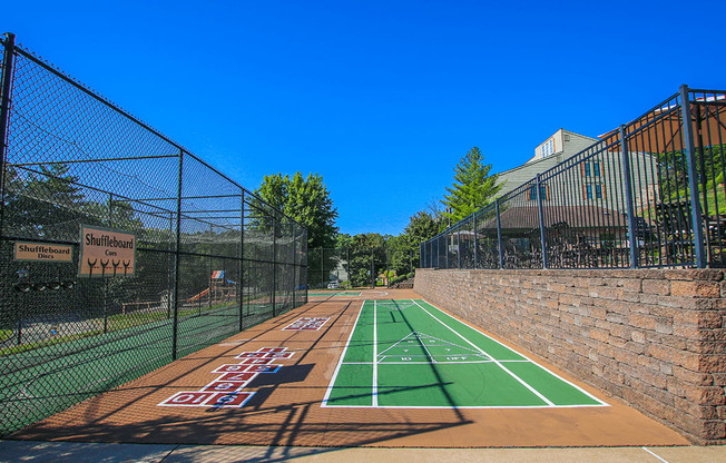 shuffle board at apartment community