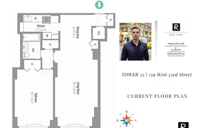 1 bed, 1 bath, 800 sqft, $4,700, Unit 37-D