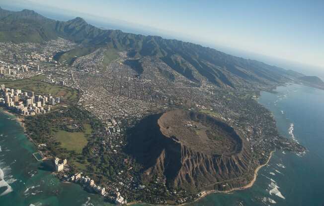 Aerial View of Punchbowl Crater