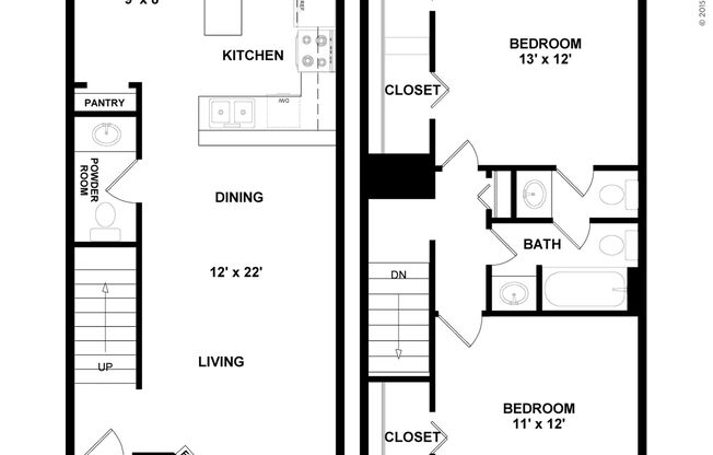 2 beds, 2 baths, 1,085 sqft, $1,500