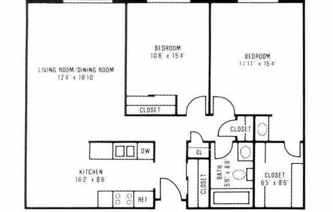 2 beds, 1 bath, 957 sqft, $970, Unit 2203