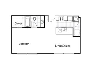 1 bed, 1 bath, 603 sqft, $1,545