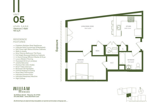 1 bed, 1 bath, 720 sqft, $2,250, Unit 605