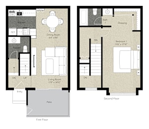 1 bed, 1.5 baths, 867 sqft, $2,695