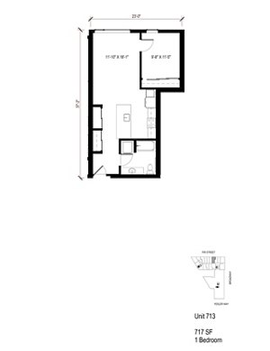 1 bed, 1 bath, 717 sqft, $2,425