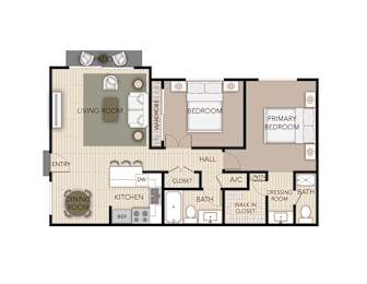 2 beds, 2 baths, 965 sqft, $3,015