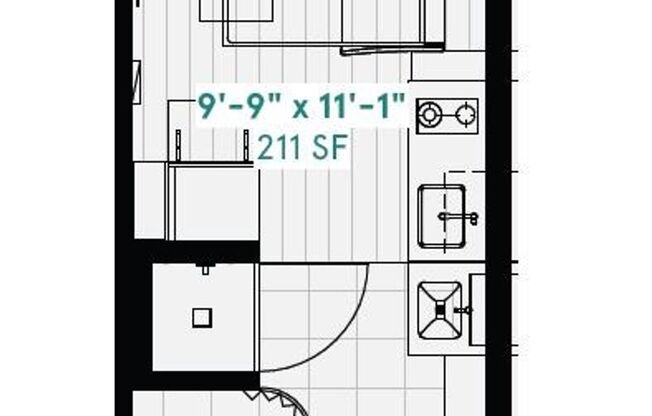 Studio, 1 bath, 233 sqft, $1,652, Unit 615