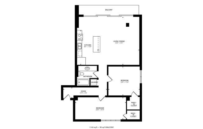 2 beds, 1 bath, 1,042 sqft, $3,440, Unit 212
