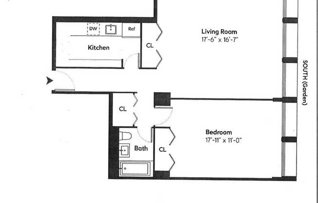 1 bed, 1 bath, $3,950, Unit 21N