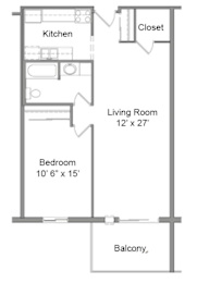 1 bed, 1 bath, 750 sqft, $1,275