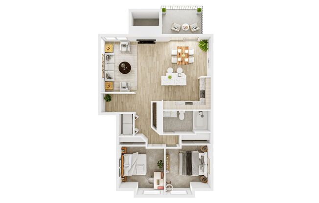 2 beds, 1 bath, 979 sqft, $1,890, Unit E-202