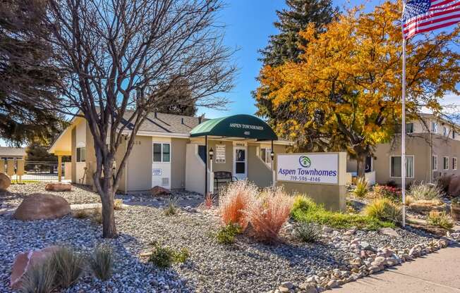 Leasing Office Exterior at Aspen Townhomes, Colorado Springs