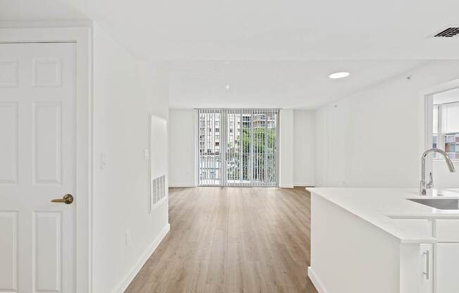 renovated unit with Kaindl flooring throughout