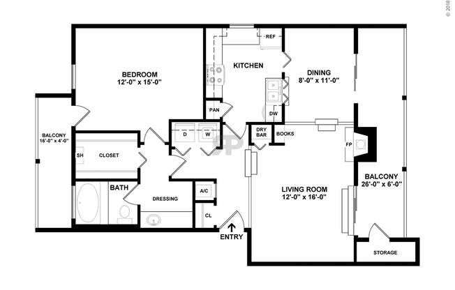 1 bed, 1 bath, 851 sqft, $889