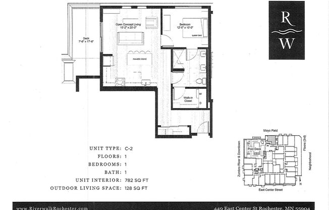 1 bed, 1 bath, 782 sqft, $2,045, Unit 328