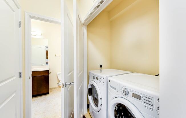 washer and dryer in unit at archer park apartments in southeast Washington dc