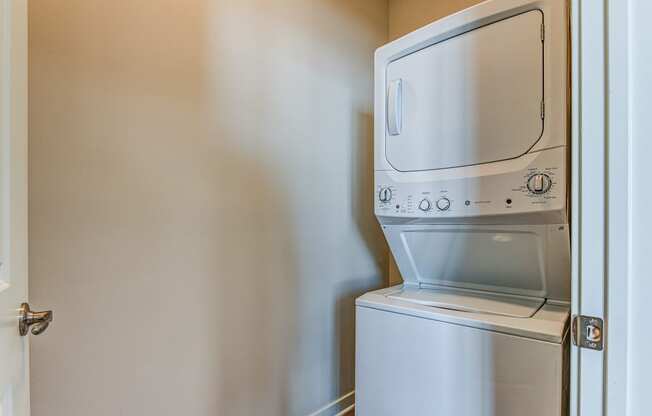 Laundry room with a washer and dryer at The View at Old City, Philadelphia