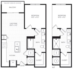 1 bed, 1 bath, 630 sqft, $1,655