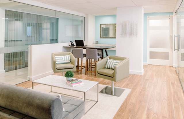 Bright living room at The Graham at Southern Towers, Alexandria, Virginia