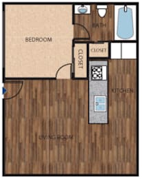 1 bed, 1 bath, 495 sqft, $2,015