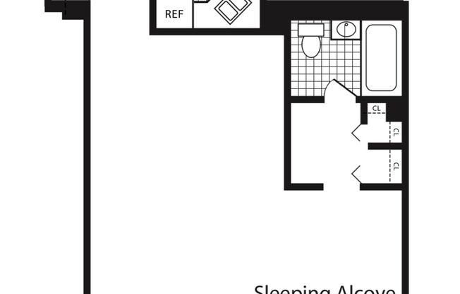 Studio, 1 bath, 619 sqft, $4,153, Unit 1-8E