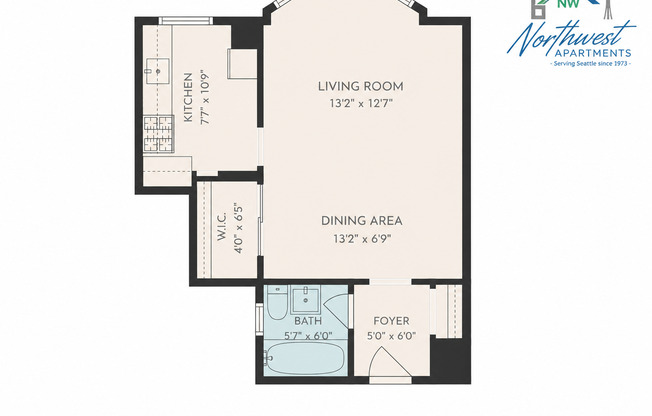 Studio, 1 bath, 450 sqft, $1,345, Unit 202A