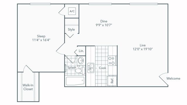 1 bed, 1 bath, 776 sqft, $1,749