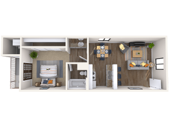 1 bed, 1 bath, 560 sqft, $1,540