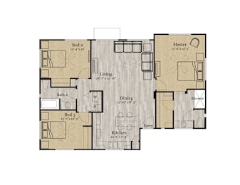 3 beds, 2 baths, 1,236 sqft, $2,172
