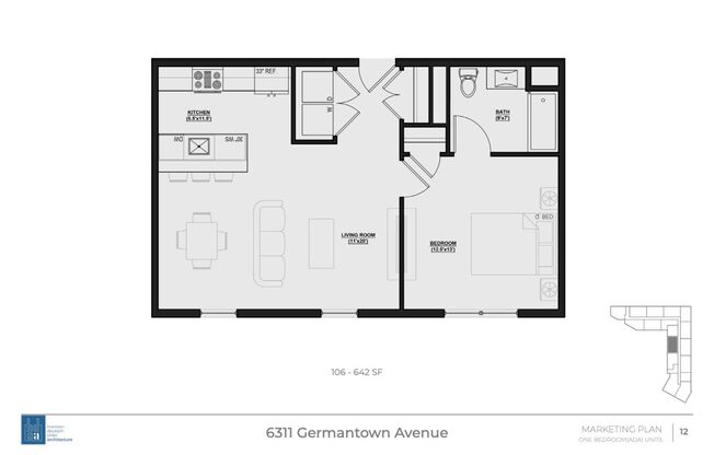 1 bed, 1 bath, 707 sqft, $1,450, Unit 106