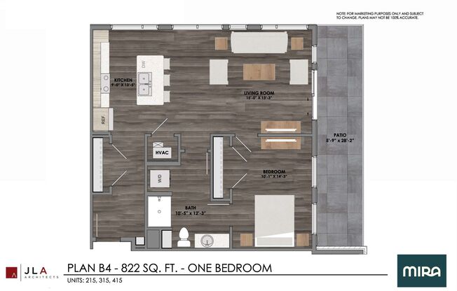 1 bed, 1 bath, 822 sqft, $1,685, Unit #215