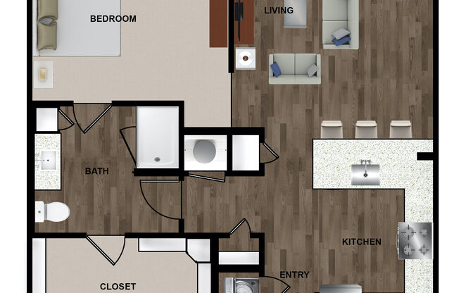 1 bed, 1 bath, 851 sqft, $2,047