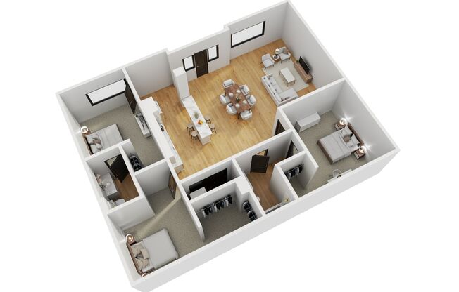 3 beds, 2 baths, 1,704 sqft, $2,575, Unit 8-104