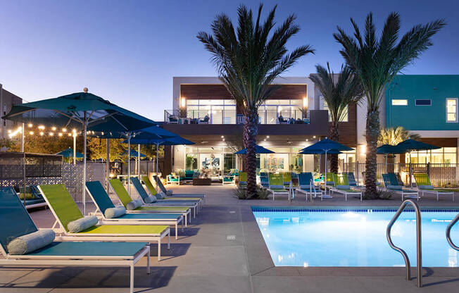 Outdoor Courtyard and Pool  at Rivue, Chula Vista, CA